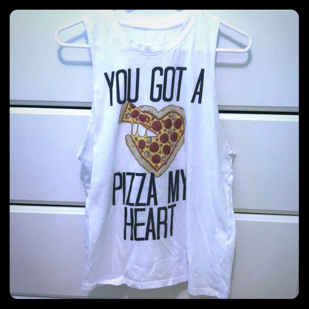 White Graphic Tank Top